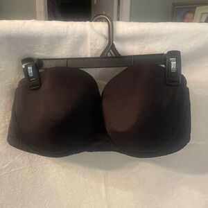 Cacique Lane Bryant Strapless Women's‎ Bra Padded Underwire Black 40 DD